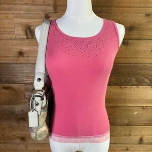 Y2K women's Pink Limited Too cami top with rhinestone details